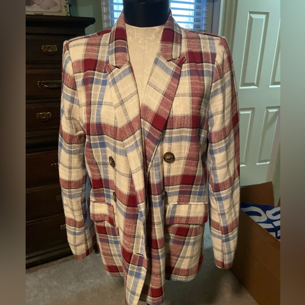 Anthropologie’s Moon River plaid blazer